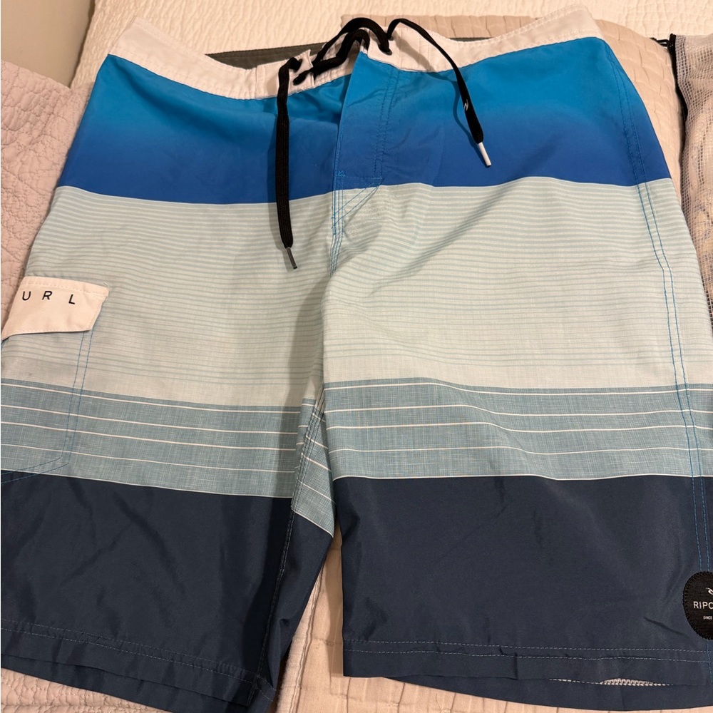 Rip Curl Men's Blue and White Board Shorts